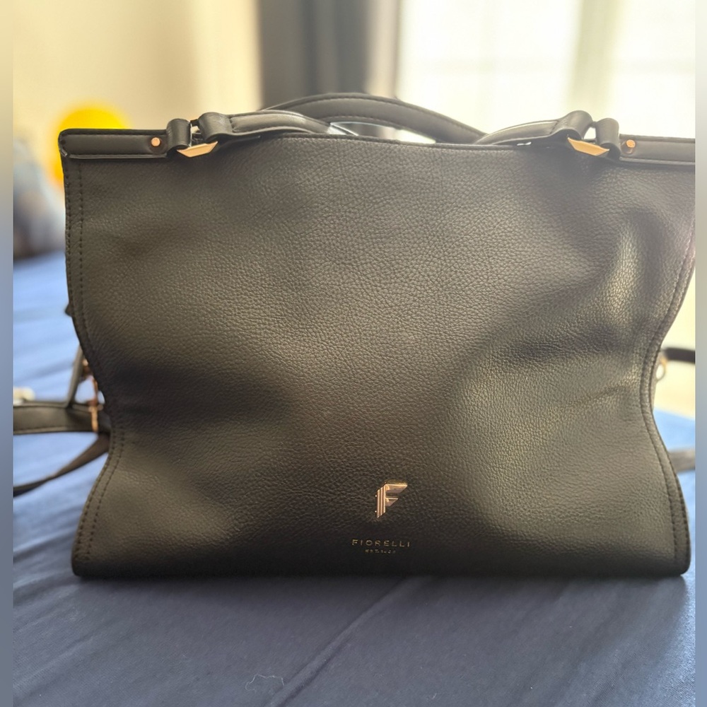 Giorgio Fiorelli Black Handbag with Elegant Gold Hardware